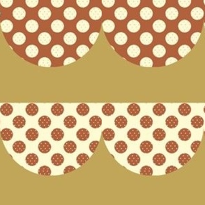 Polka Dotted Scallops in Bayeux Palette Browns