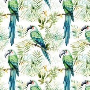 Tropical Birds & Leaves