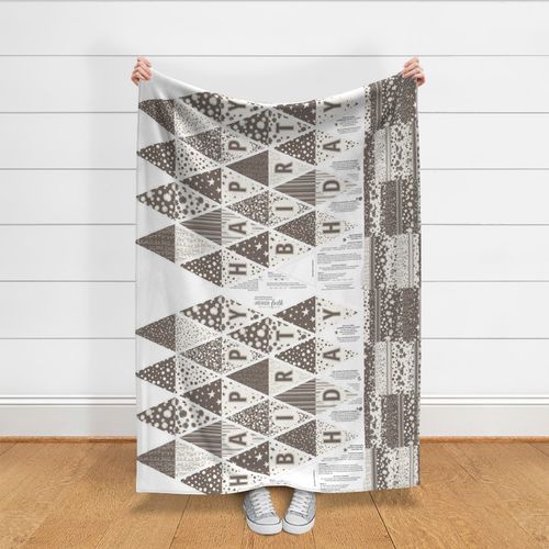 DIY Birthday Banner Neutral Warm Grey 54 inch panel Sew or No Sew