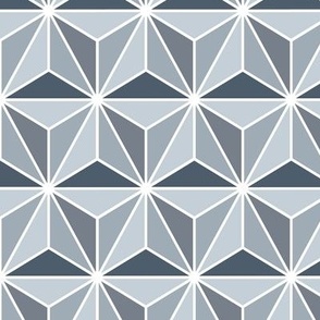 Bigger Polyhedral Geometric Silver Grey Triangles