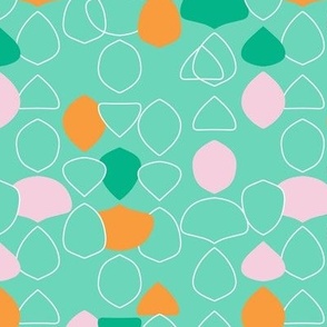 Geometric shapes scatter_ summer green