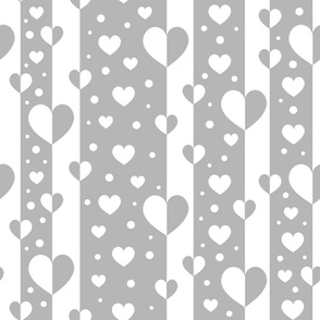 Gray Hearts Stripes