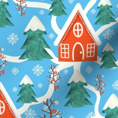 Winter Wonderland: Cozy Cottages Amidst Snowy Pines