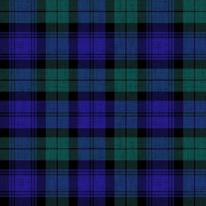 True Blackwatch Tartan with texture in blue, green, black plaid