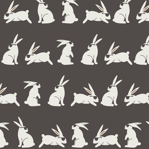 cool rabbit rows on charcoal gray