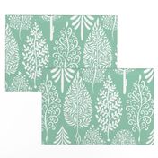 Living Trees in White and Mint