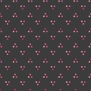 Sunset Garden  Multicolor Dots  in Triangle Pattern