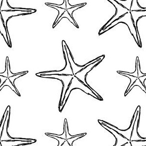 Black and White Starfish Pattern