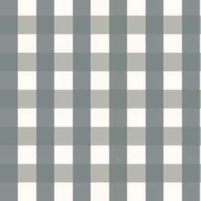 Muted Teal and White Plaid