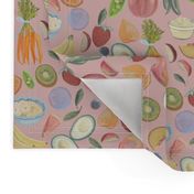 Fresh Food, Baby, Kitchen, Pink, small print, JG_Anchor_Designs, JG Anchor Designs