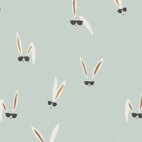 cool rabbits on light blue