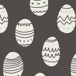 easter eggs on charcoal gray