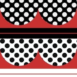 Polka Dotted Scallops in Red White and Black 3