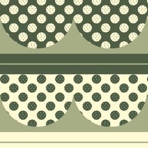 Polka Dotted Scallops in Bayeux Palette Green 2