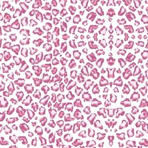 12" Leopard Print Hot Pink and White Distressed by Audrey Jeanne