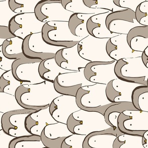 Penguin Huddle {Soft Grey} medium-rotated