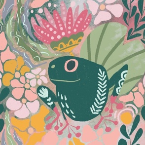 Lily Pond Frog Pattern