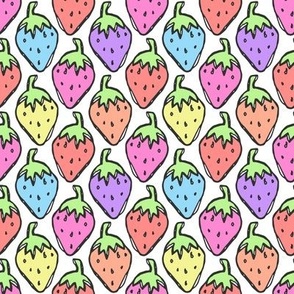 Strawberry Berries Pastel Rainbow  | cute summer fruit