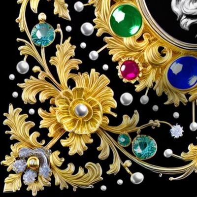 25 white marble medusa gold baroque victorian black gold ornate floral flowers filigree gems jewels ruby sapphire emerald pearls aquamarine red blue green colorful frames gorgons Greek Greece mythology red carpet haute couture runway versac inspired  