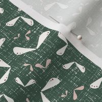 Small_Hand Drawn Pink and White Butterflies on Linen Textured Green Background