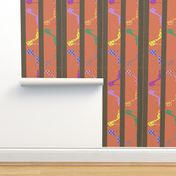 Fashion Shoe Shelves Wallpaper Border MC Orange