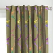 Fashion Shoe Shelves Wallpaper Border MC Green