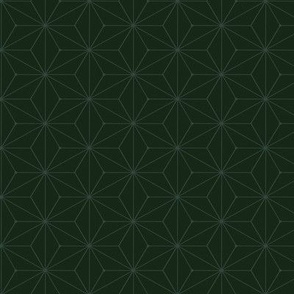 Japonica: Asanoha Hemp Pattern on Forest Green