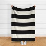 Horizontal 8" Black and Soft Ivory Stripe Wallpaper