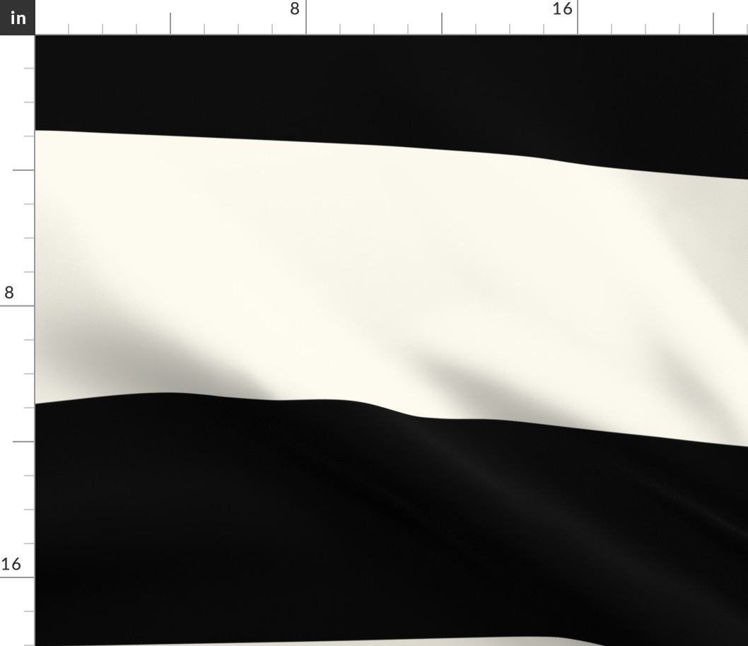Horizontal 8" Black and Soft Ivory Stripe Wallpaper