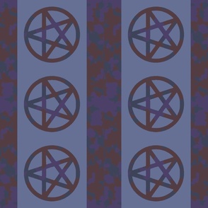 Rusty Pentagram Wallpaper Border Blue