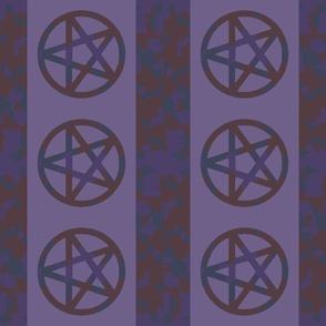 Rusty Pentagram Wallpaper Border Purple