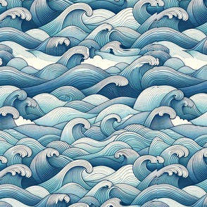 Calm and Blue Ocean Wave