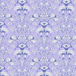 Indian Block Print Blue Floral (Purple)
