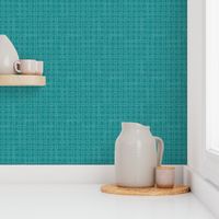 Hand Drawn Woven Pattern  - White on Teal