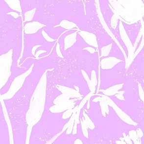 White flowers and plants (pink)