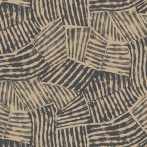 abstract mid century field beige and charcoal black