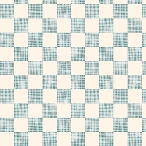 checkerboard watercolor texture with grid lines light teal on cream