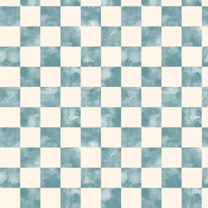 checkerboard watercolor texture light teal on cream