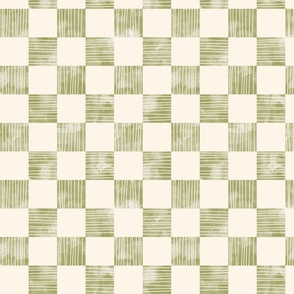 checkerboard watercolor texture with stripes green on cream