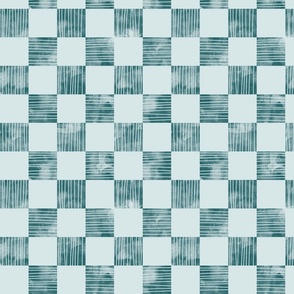 checkerboard watercolor texture with stripes dark teal on blue