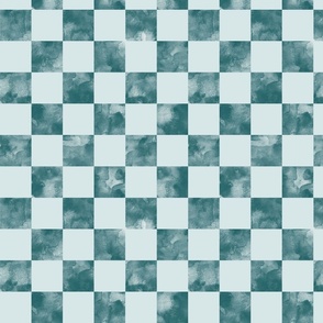 checkerboard watercolor texture dark teal green on blue
