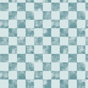 checkerboard watercolor texture light teal green on blue