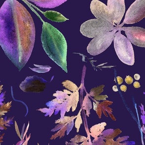 Fluorescent plants and berries (dark purple)
