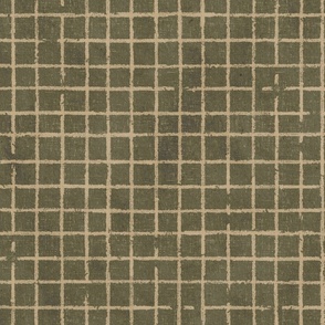 pencil grid gingham_tan and olive