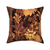 Heritage Revival - Hand Painted Vintage Floral 3 - Amber Jewel Tone - scale 2