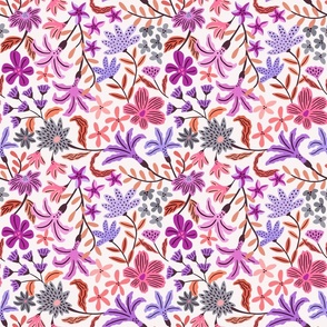Purple and pink bold maximalist floral -small scale