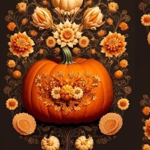 Pumpkins & Flowers Harvest Fall Beauty Pattern