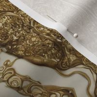 Pearls & bronze biological elements ornate damask