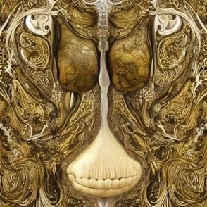 Organs and teeth gold gilded pearl damask