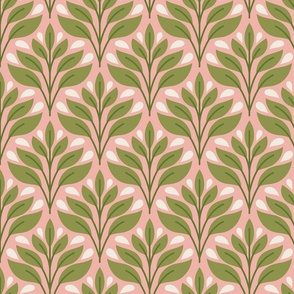 Damask organic leaves seamless pattern